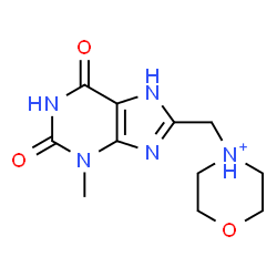 ChemSpider 2D Image | 4-[(3-Methyl-2,6-dioxo-2,3,6,7-tetrahydro-1H-purin-8-yl)methyl]morpholin-4-ium | C11H16N5O3
