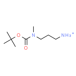 ChemSpider 2D Image | 3-(Methyl{[(2-methyl-2-propanyl)oxy]carbonyl}amino)-1-propanaminium | C9H21N2O2