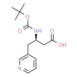 ChemSpider 2D Image | (R)-3-((tert-butoxycarbonyl)amino)-4-(pyridin-3-yl)butanoic acid | C14H20N2O4