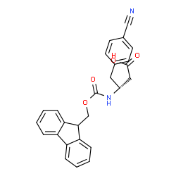 ChemSpider 2D Image | (Î²R)-4-Cyano-Î²-[[(9H-fluoren-9-ylmethoxy)carbonyl]amino]benzenebutanoic acid | C26H22N2O4