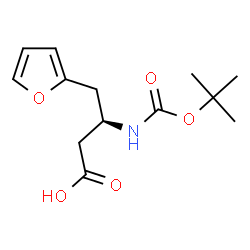 ChemSpider 2D Image | (R)-3-((tert-butoxycarbonyl)amino)-4-(furan-2-yl)butanoic acid | C13H19NO5