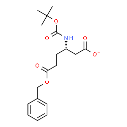 ChemSpider 2D Image | (3S)-6-(Benzyloxy)-3-({[(2-methyl-2-propanyl)oxy]carbonyl}amino)-6-oxohexanoate | C18H24NO6