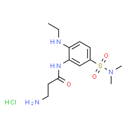 ChemSpider 2D Image | N-[5-(Dimethylsulfamoyl)-2-(ethylamino)phenyl]-beta-alaninamide hydrochloride (1:1) | C13H23ClN4O3S