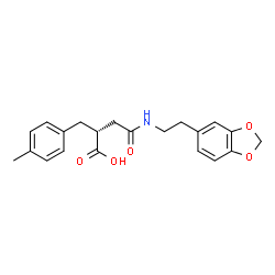 ChemSpider 2D Image | (2R)-4-{[2-(1,3-Benzodioxol-5-yl)ethyl]amino}-2-(4-methylbenzyl)-4-oxobutanoic acid | C21H23NO5