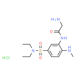 ChemSpider 2D Image | N-[5-(Diethylsulfamoyl)-2-(methylamino)phenyl]glycinamide hydrochloride (1:1) | C13H23ClN4O3S