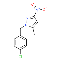 ChemSpider 2D Image | 1-(4-Chlorobenzyl)-5-methyl-3-nitro-1H-pyrazole | C11H10ClN3O2