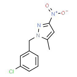 ChemSpider 2D Image | 1-(3-Chlorobenzyl)-5-methyl-3-nitro-1H-pyrazole | C11H10ClN3O2
