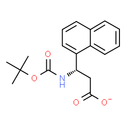 ChemSpider 2D Image | (3S)-3-({[(2-Methyl-2-propanyl)oxy]carbonyl}amino)-3-(1-naphthyl)propanoate | C18H20NO4
