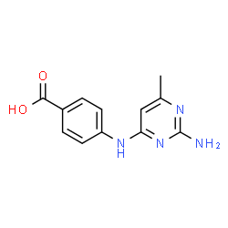 ChemSpider 2D Image | 4-[(2-Amino-6-methyl-4-pyrimidinyl)amino]benzoic acid | C12H12N4O2