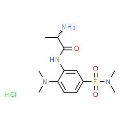 ChemSpider 2D Image | N-[2-(Dimethylamino)-5-(dimethylsulfamoyl)phenyl]-L-alaninamide hydrochloride (1:1) | C13H23ClN4O3S