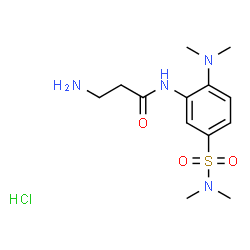 ChemSpider 2D Image | N-[2-(Dimethylamino)-5-(dimethylsulfamoyl)phenyl]-beta-alaninamide hydrochloride (1:1) | C13H23ClN4O3S