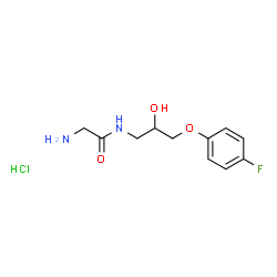 ChemSpider 2D Image | N-[3-(4-Fluorophenoxy)-2-hydroxypropyl]glycinamide hydrochloride (1:1) | C11H16ClFN2O3