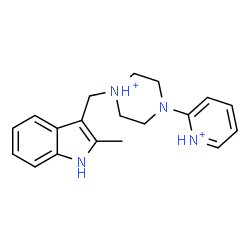 ChemSpider 2D Image | 1-[(2-Methyl-1H-indol-3-yl)methyl]-4-(2-pyridiniumyl)piperazin-1-ium | C19H24N4