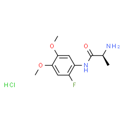 ChemSpider 2D Image | N-(2-Fluoro-4,5-dimethoxyphenyl)-L-alaninamide hydrochloride (1:1) | C11H16ClFN2O3