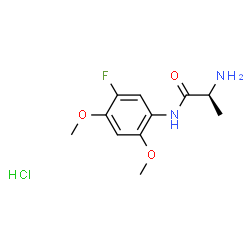 ChemSpider 2D Image | N-(5-Fluoro-2,4-dimethoxyphenyl)-L-alaninamide hydrochloride (1:1) | C11H16ClFN2O3