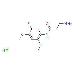 ChemSpider 2D Image | N-(5-Fluoro-2,4-dimethoxyphenyl)-beta-alaninamide hydrochloride (1:1) | C11H16ClFN2O3