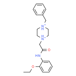 ChemSpider 2D Image | 1-Benzyl-4-{2-[(2-ethoxyphenyl)amino]-2-oxoethyl}piperazinediium | C21H29N3O2