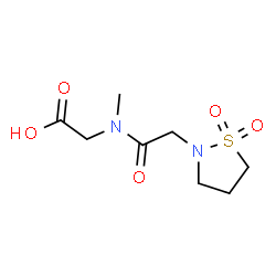 ChemSpider 2D Image | N-[(1,1-Dioxido-1,2-thiazolidin-2-yl)acetyl]-N-methylglycine | C8H14N2O5S