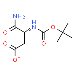 ChemSpider 2D Image | (3R)-4-Amino-3-({[(2-methyl-2-propanyl)oxy]carbonyl}amino)-4-oxobutanoate | C9H15N2O5