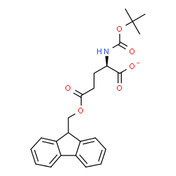 ChemSpider 2D Image | (2R)-5-(9H-Fluoren-9-ylmethoxy)-2-({[(2-methyl-2-propanyl)oxy]carbonyl}amino)-5-oxopentanoate | C24H26NO6