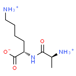 ChemSpider 2D Image | (2S)-6-Ammonio-2-{[(2S)-2-ammoniopropanoyl]amino}hexanoate | C9H20N3O3