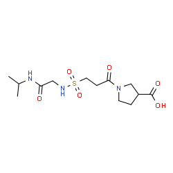 ChemSpider 2D Image | 1-(3-{[2-(Isopropylamino)-2-oxoethyl]sulfamoyl}propanoyl)-3-pyrrolidinecarboxylic acid | C13H23N3O6S