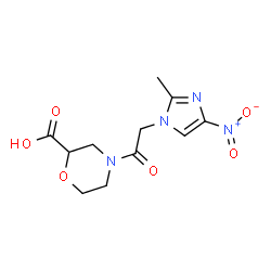 ChemSpider 2D Image | 4-[(2-Methyl-4-nitro-1H-imidazol-1-yl)acetyl]-2-morpholinecarboxylic acid | C11H14N4O6