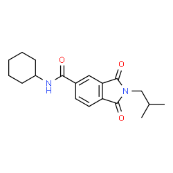ChemSpider 2D Image | N-Cyclohexyl-2-isobutyl-1,3-dioxo-5-isoindolinecarboxamide | C19H24N2O3