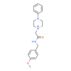 ChemSpider 2D Image | 1-{2-[(4-Methoxybenzyl)amino]-2-oxoethyl}-4-phenylpiperazin-1-ium | C20H26N3O2
