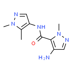 ChemSpider 2D Image | 4-amino-N-(1,5-dimethylpyrazol-4-yl)-2-methylpyrazole-3-carboxamide | C10H14N6O