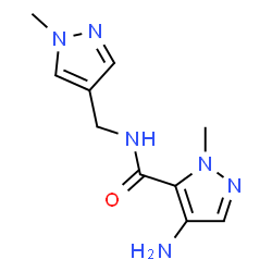 ChemSpider 2D Image | 4-amino-2-methyl-N-[(1-methylpyrazol-4-yl)methyl]pyrazole-3-carboxamide | C10H14N6O