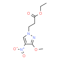 ChemSpider 2D Image | Ethyl 3-methoxy-4-nitro-1H-pyrazole-1-propanoate | C9H13N3O5