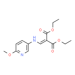 ChemSpider 2D Image | Diethyl [[(2-methoxypyrid-5-yl)amino]methylidene]malonate | C14H18N2O5