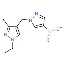 ChemSpider 2D Image | 1-Ethyl-3-methyl-4-[(4-nitro-1H-pyrazol-1-yl)methyl]-1H-pyrazole | C10H13N5O2
