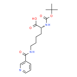 ChemSpider 2D Image | N~2~-{[(2-Methyl-2-propanyl)oxy]carbonyl}-N~6~-(3-pyridinylcarbonyl)-D-lysine | C17H25N3O5