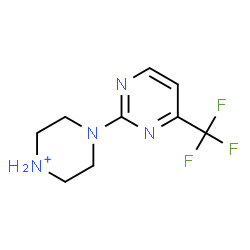 ChemSpider 2D Image | 4-[4-(Trifluoromethyl)-2-pyrimidinyl]piperazin-1-ium | C9H12F3N4