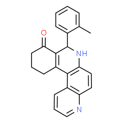 ChemSpider 2D Image | 8-(2-Methylphenyl)-8,10,11,12-tetrahydrobenzo[a][4,7]phenanthrolin-9(7H)-one  | C23H20N2O