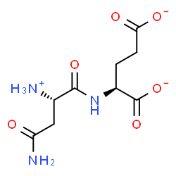 ChemSpider 2D Image | (2S)-2-{[(2S)-4-Amino-2-ammonio-4-oxobutanoyl]amino}pentanedioate | C9H14N3O6