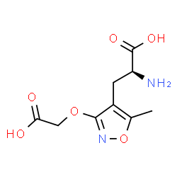 ChemSpider 2D Image | 3-[3-(Carboxymethoxy)-5-methyl-1,2-oxazol-4-yl]-L-alanine | C9H12N2O6