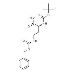 ChemSpider 2D Image | (2R)-4-{[(BENZYLOXY)CARBONYL]AMINO}-2-{[(TERT-BUTOXY)CARBONYL]AMINO}BUTANOIC ACID | C17H24N2O6