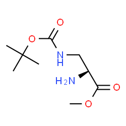 ChemSpider 2D Image | Methyl 3-[(tert-butoxycarbonyl)amino]-L-alaninate | C9H18N2O4
