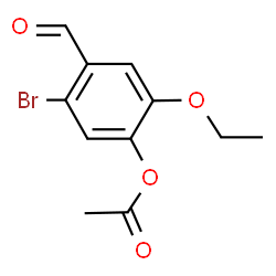 ChemSpider 2D Image | 5-Bromo-2-ethoxy-4-formylphenyl acetate | C11H11BrO4