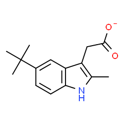 ChemSpider 2D Image | [2-Methyl-5-(2-methyl-2-propanyl)-1H-indol-3-yl]acetate | C15H18NO2