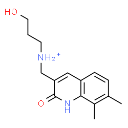 ChemSpider 2D Image | N-[(7,8-Dimethyl-2-oxo-1,2-dihydro-3-quinolinyl)methyl]-3-hydroxy-1-propanaminium | C15H21N2O2