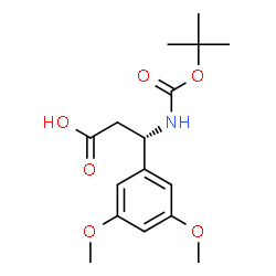ChemSpider 2D Image | (3S)-3-(3,5-Dimethoxyphenyl)-3-({[(2-methyl-2-propanyl)oxy]carbonyl}amino)propanoic acid | C16H23NO6
