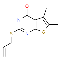 ChemSpider 2D Image | 2-(Allylsulfanyl)-5,6-dimethylthieno[2,3-d]pyrimidin-4(3H)-one | C11H12N2OS2