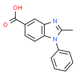 ChemSpider 2D Image | 2-Methyl-1-phenyl-1H-benzimidazole-5-carboxylic acid | C15H12N2O2