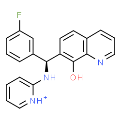 ChemSpider 2D Image | 2-{[(S)-(3-Fluorophenyl)(8-hydroxy-7-quinolinyl)methyl]amino}pyridinium | C21H17FN3O