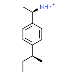 ChemSpider 2D Image | (1R)-1-{4-[(2S)-2-Butanyl]phenyl}ethanaminium | C12H20N