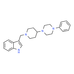 ChemSpider 2D Image | 3-{[4-(4-Phenyl-1-piperazinyl)-1-piperidinyl]methyl}-1H-indole | C24H30N4
